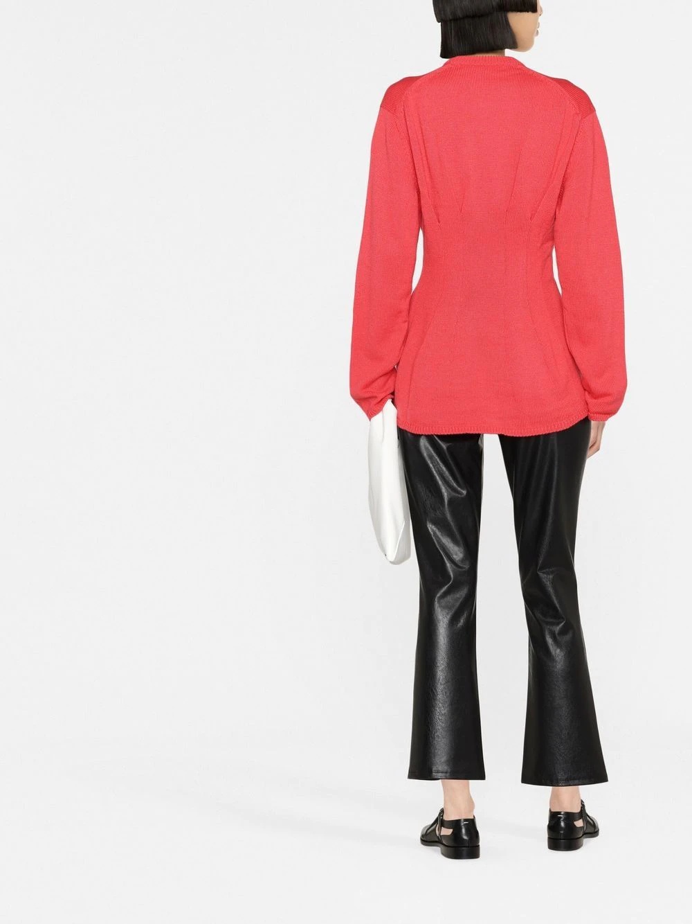 peplum-hem crew neck jumper - 4