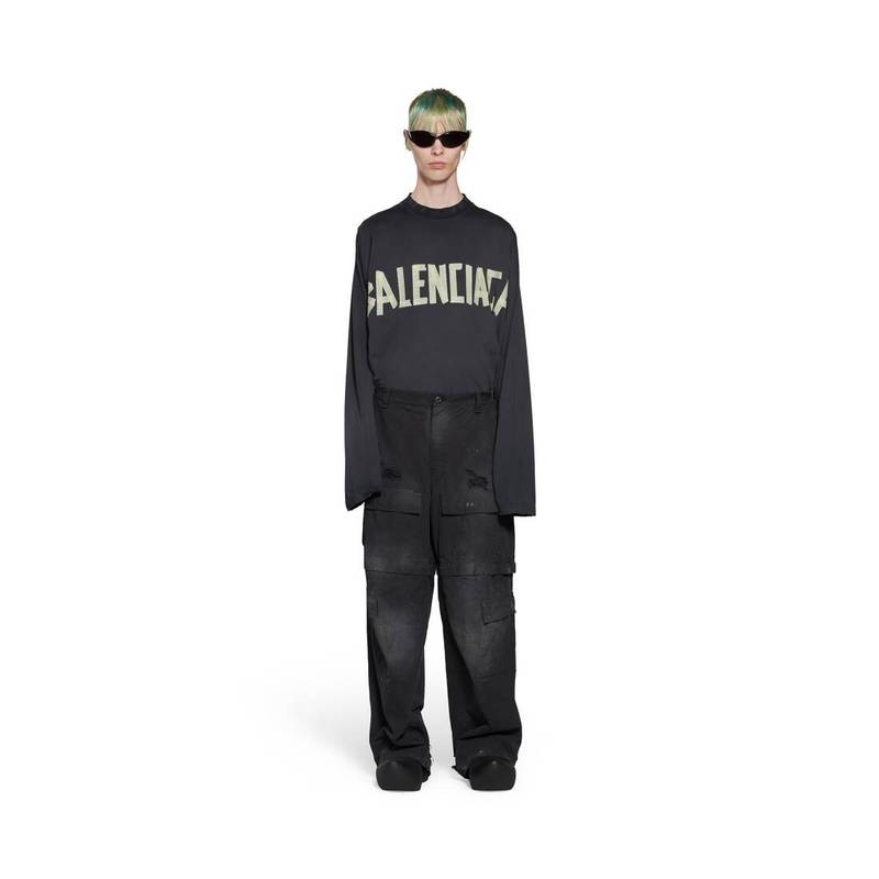 BALENCIAGA Men's Large Cargo Pants in Black outlook