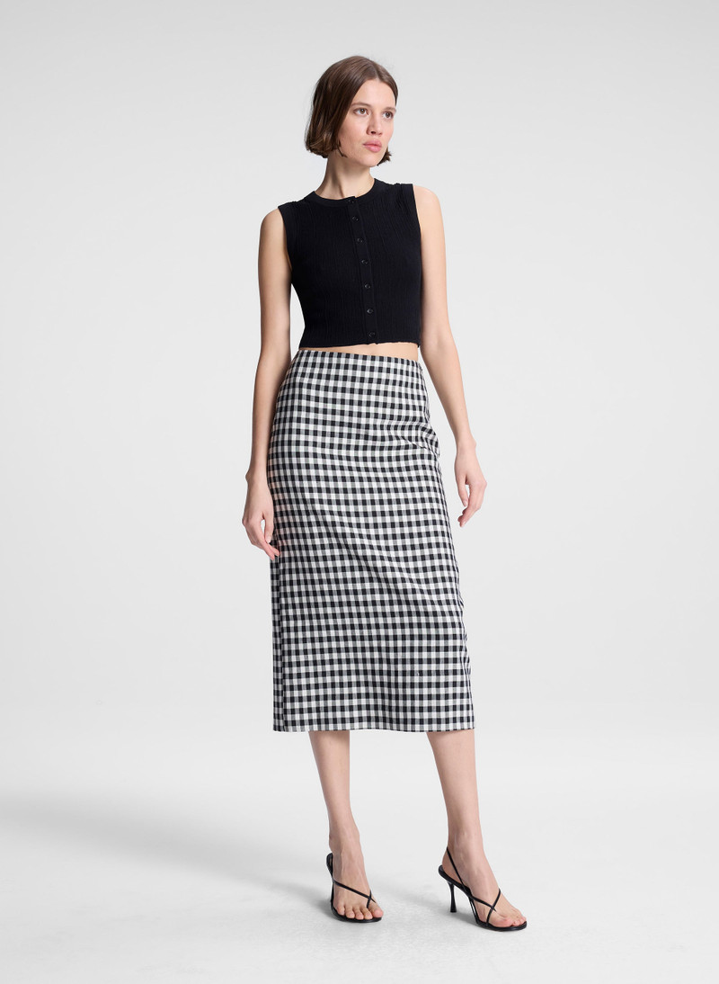 Phoebe Tailored Gingham Midi Skirt 4