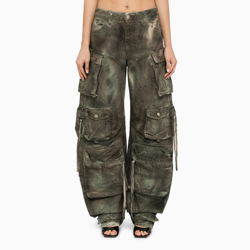 The Attico Camouflage Denim Cargo Jeans Women - 1