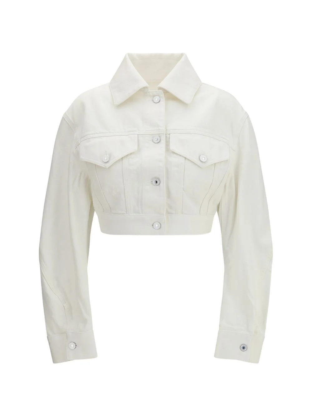 open-back cotton cropped jacket - 1