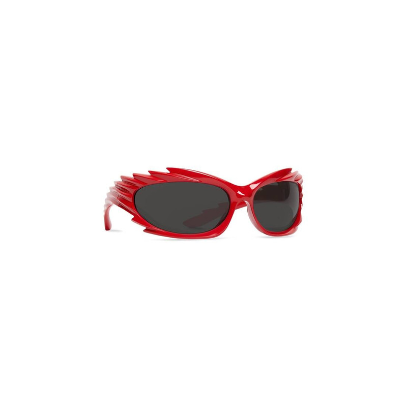 BALENCIAGA Spike Rectangle Sunglasses  in Red outlook