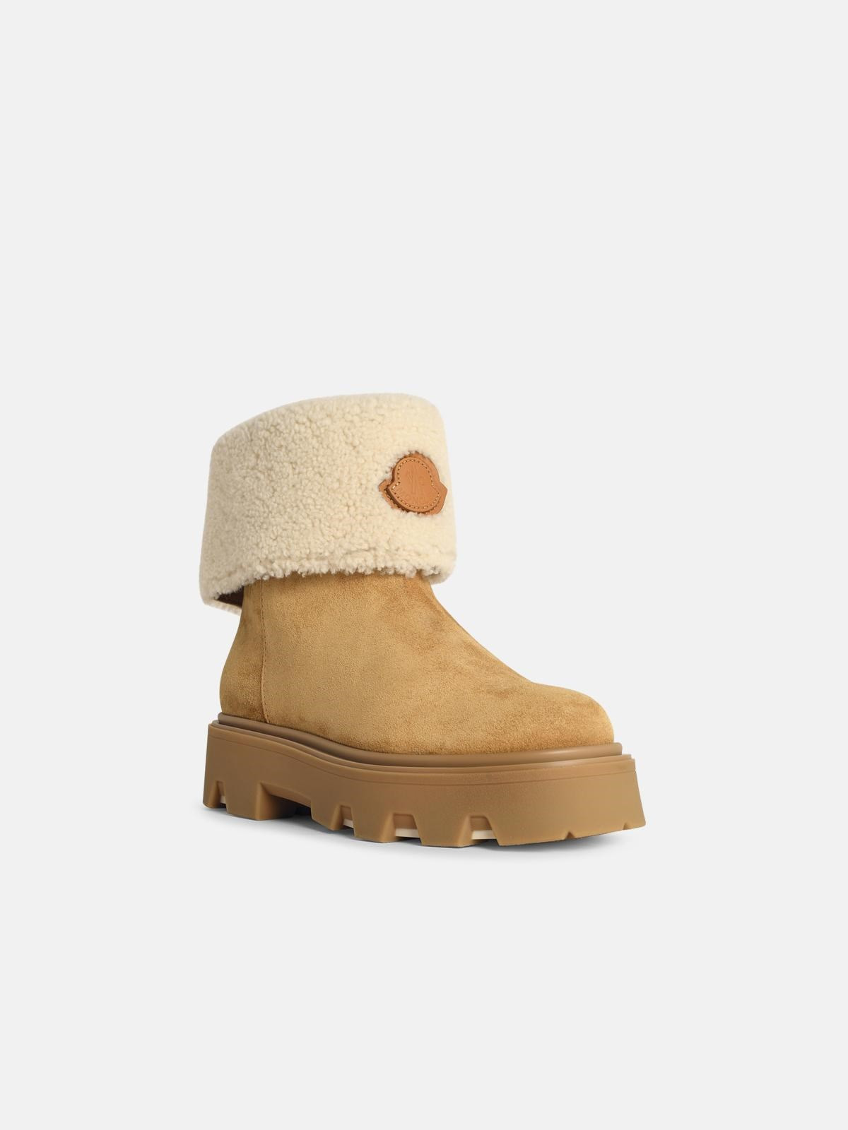 'AUREA' SUEDE ANKLE BOOTS AND BEIGE CAMEL SHEARLING - 2