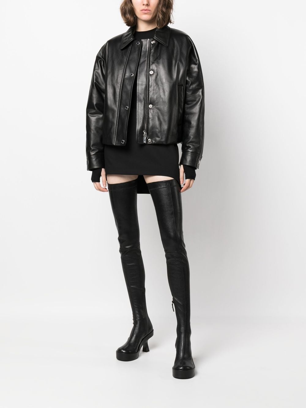 two-pocket leather jacket - 2