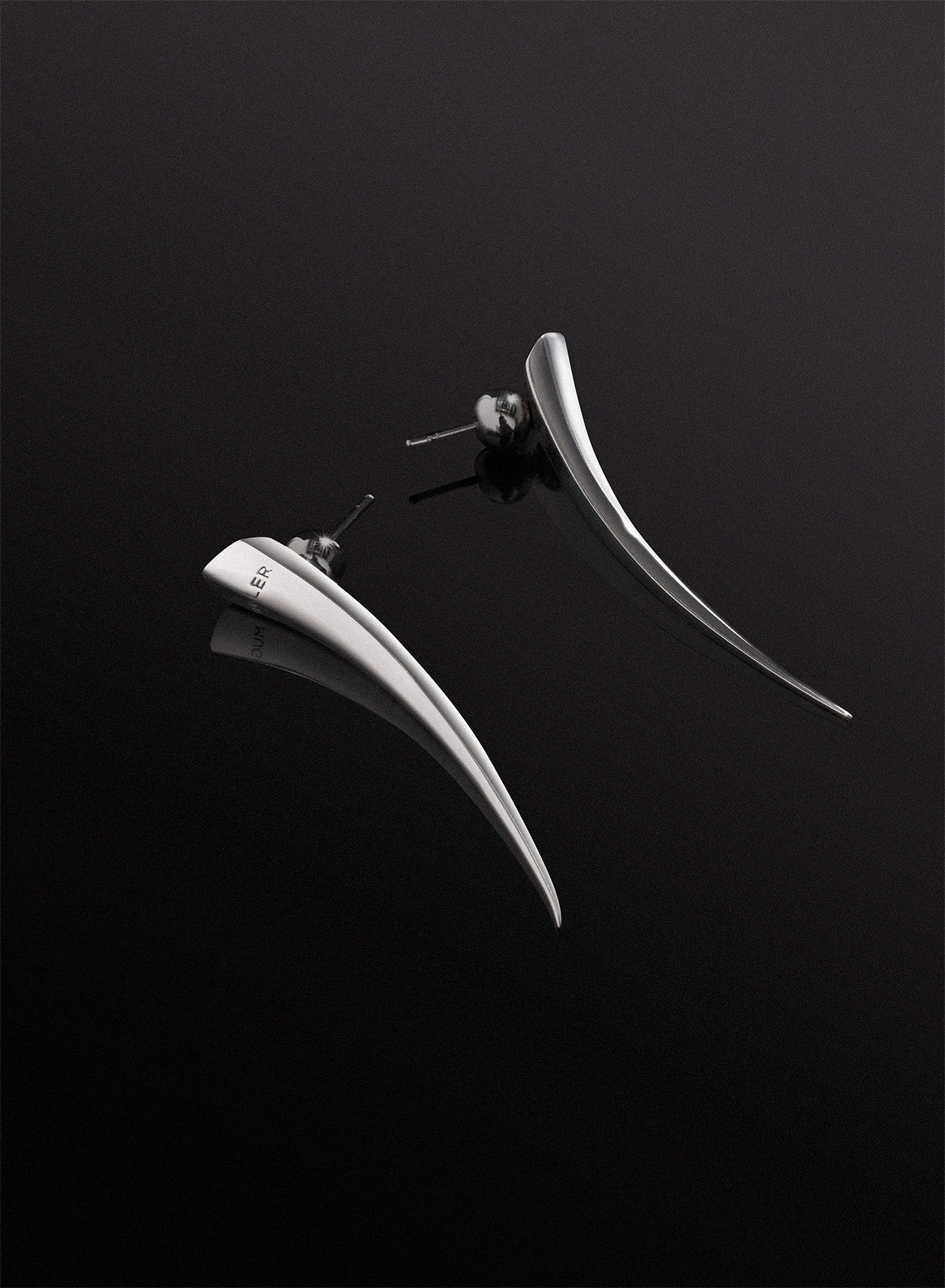 small fang silver earring - 2