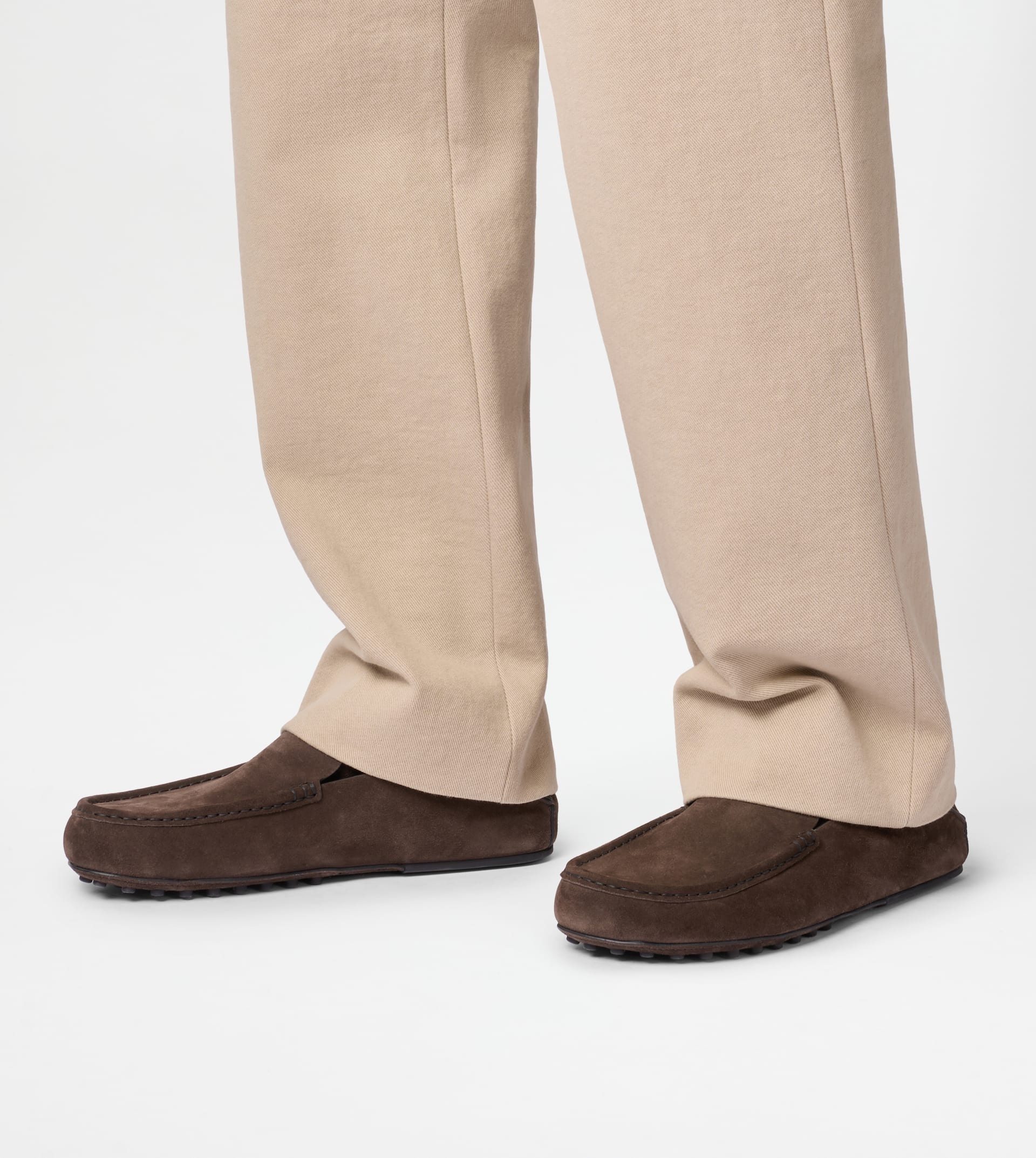 SLIPPER LOAFERS IN SUEDE - BROWN - 8