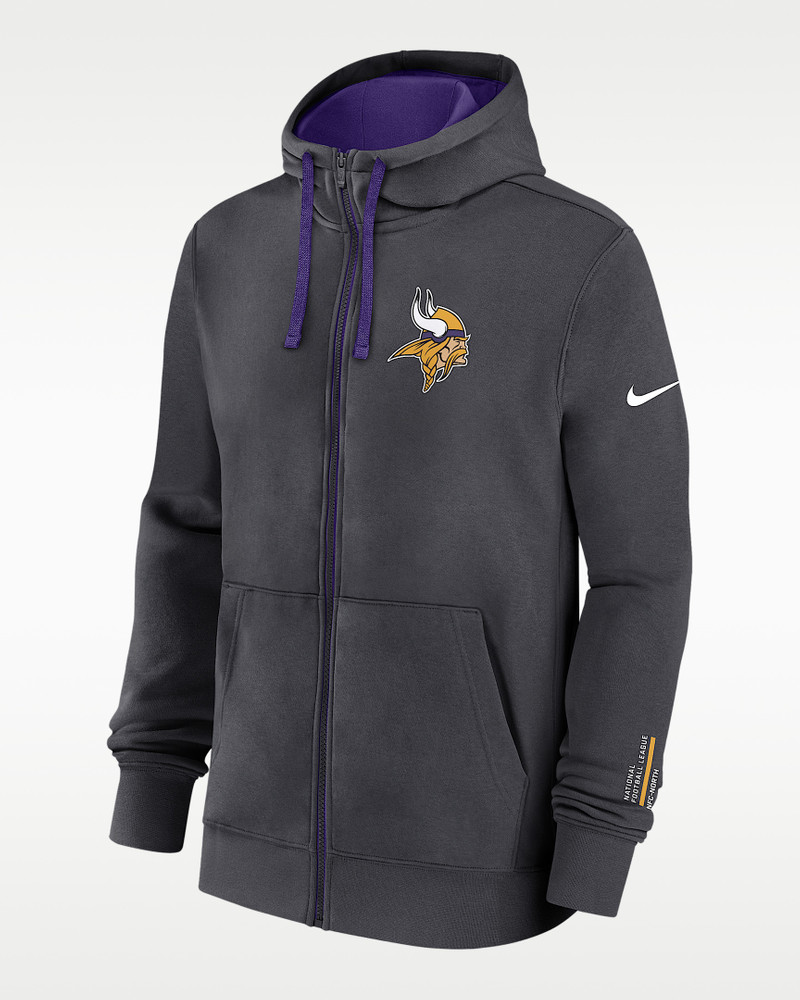 Minnesota Vikings Playbook Page Club Men's Nike NFL Full-Zip Hoodie 1