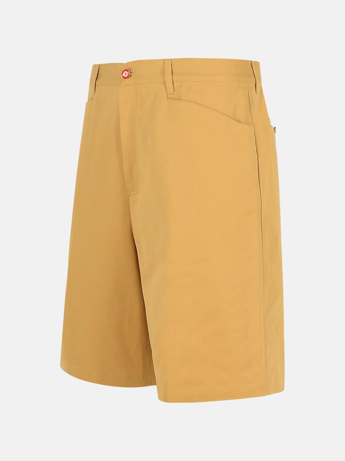 'CHICANO' BEIGE COTTON BERMUDA SHORTS - 2