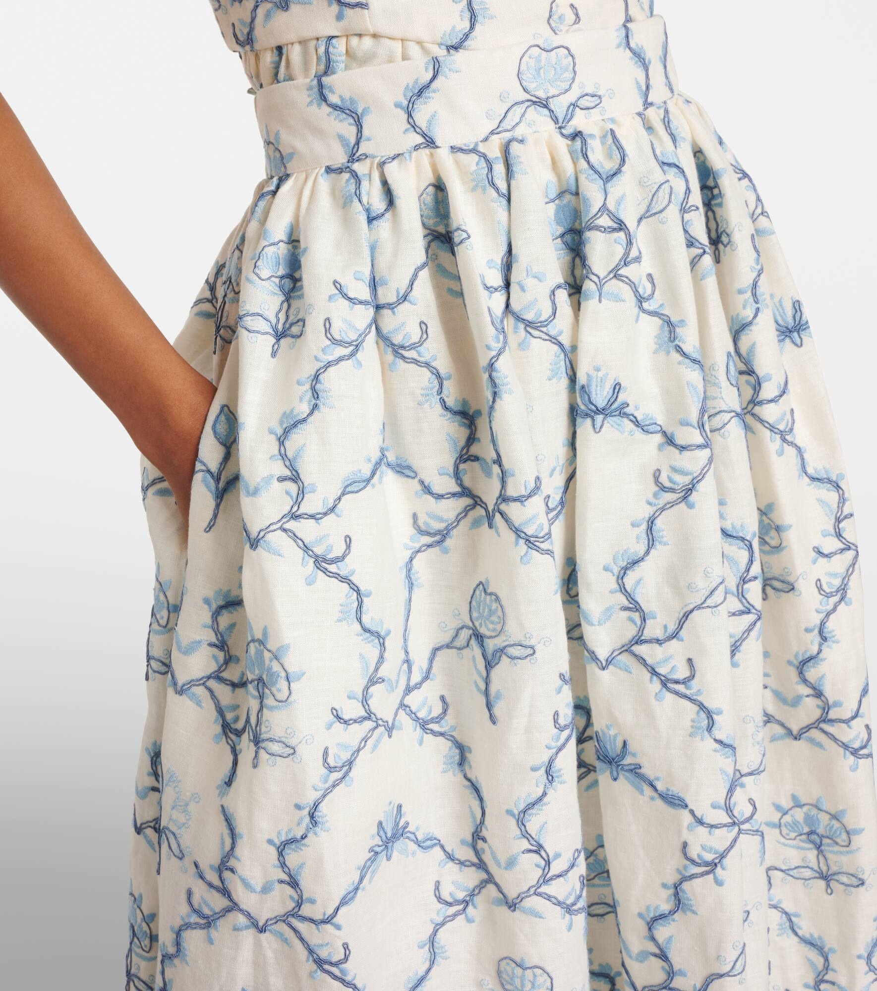 Tangelo floral linen maxi skirt - 4