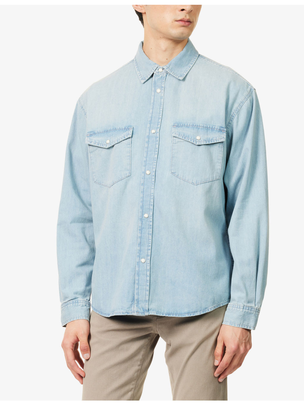 Modern Western Patch-Pocket Denim Shirt - 3