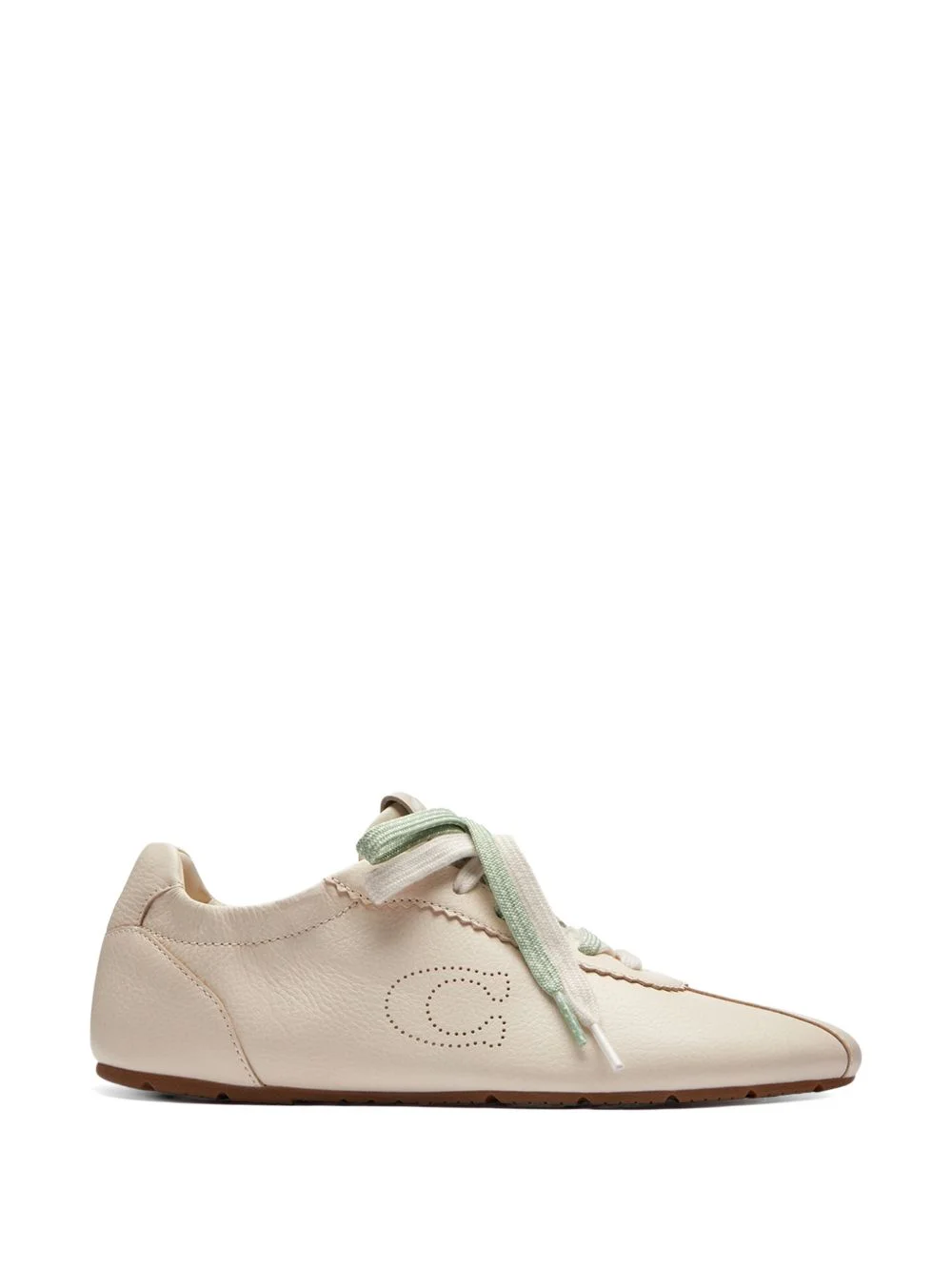 perforated-logo scalloped-edge sneakers - 1