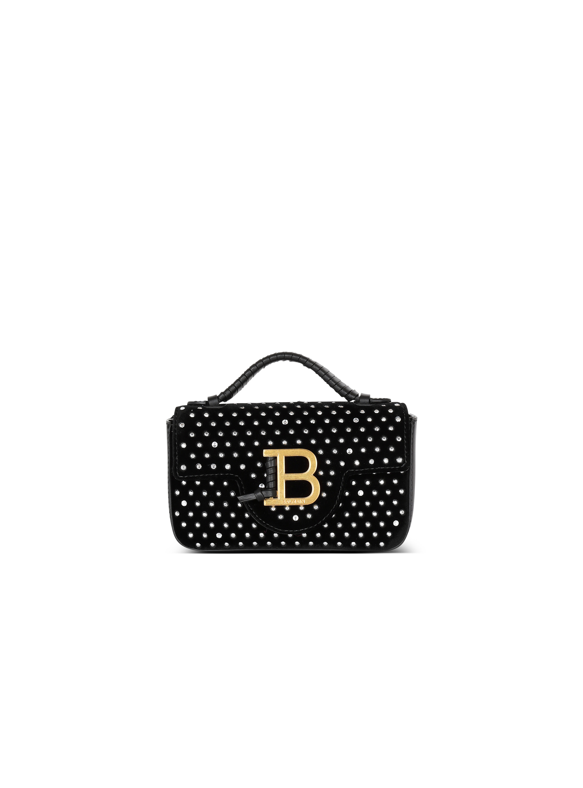 B-Buzz mini velvet and crystal bag - 1