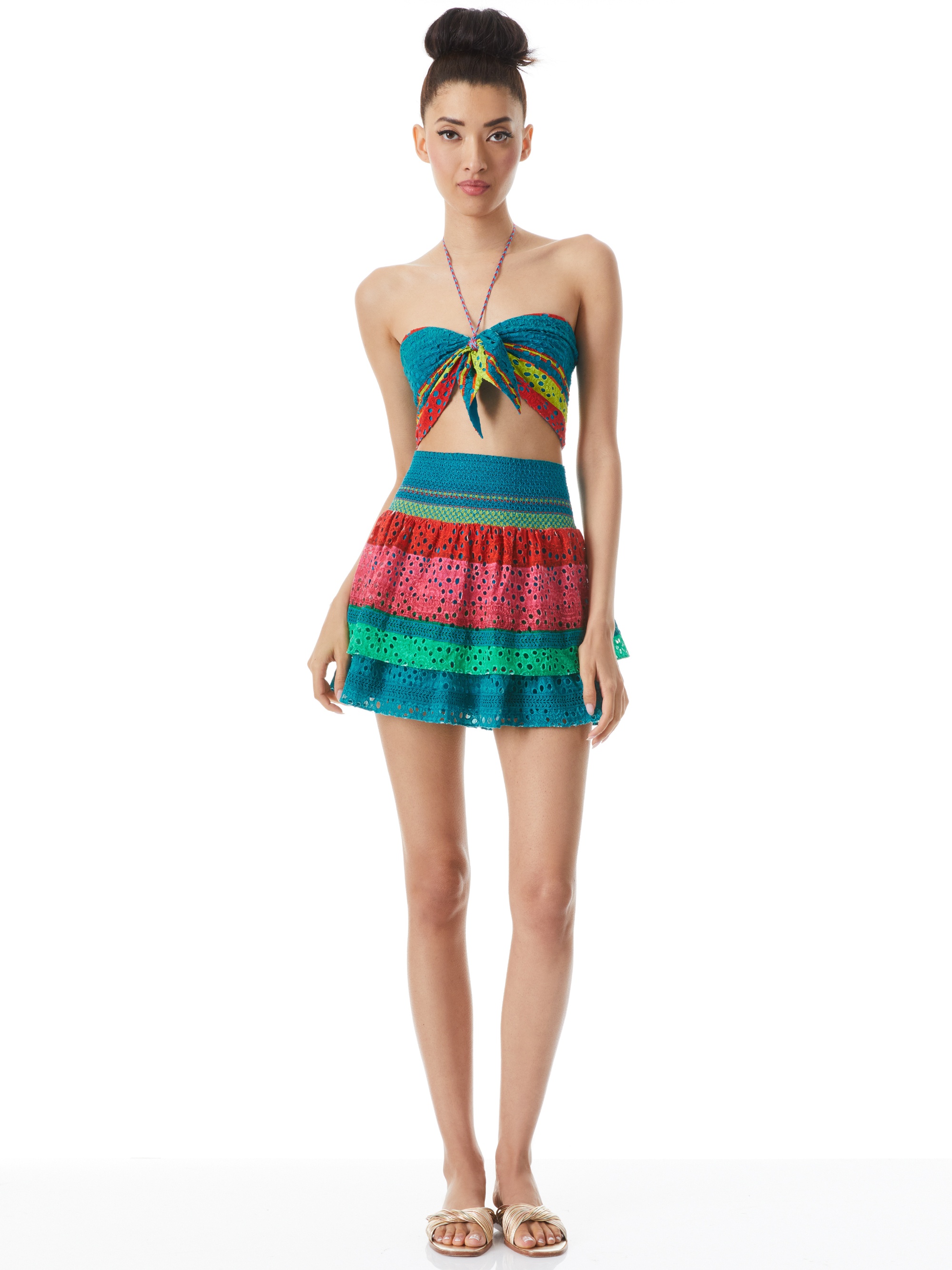 BETHIE SMOCKED TIERED MINI SKIRT - 4