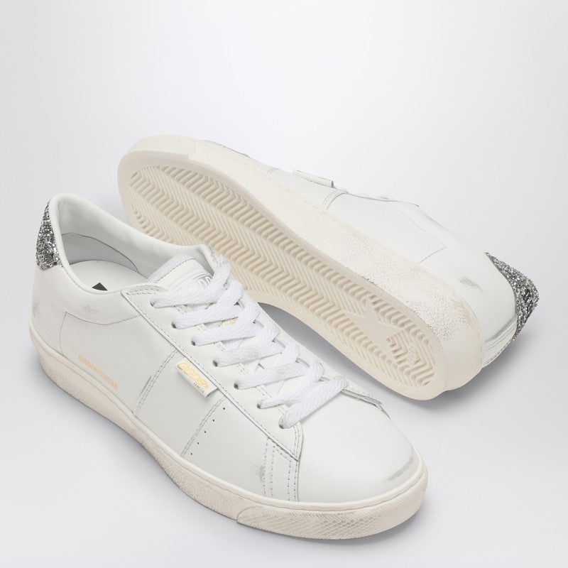 Golden Goose White Matchstar Sneaker With Silver Glitter Women - 5