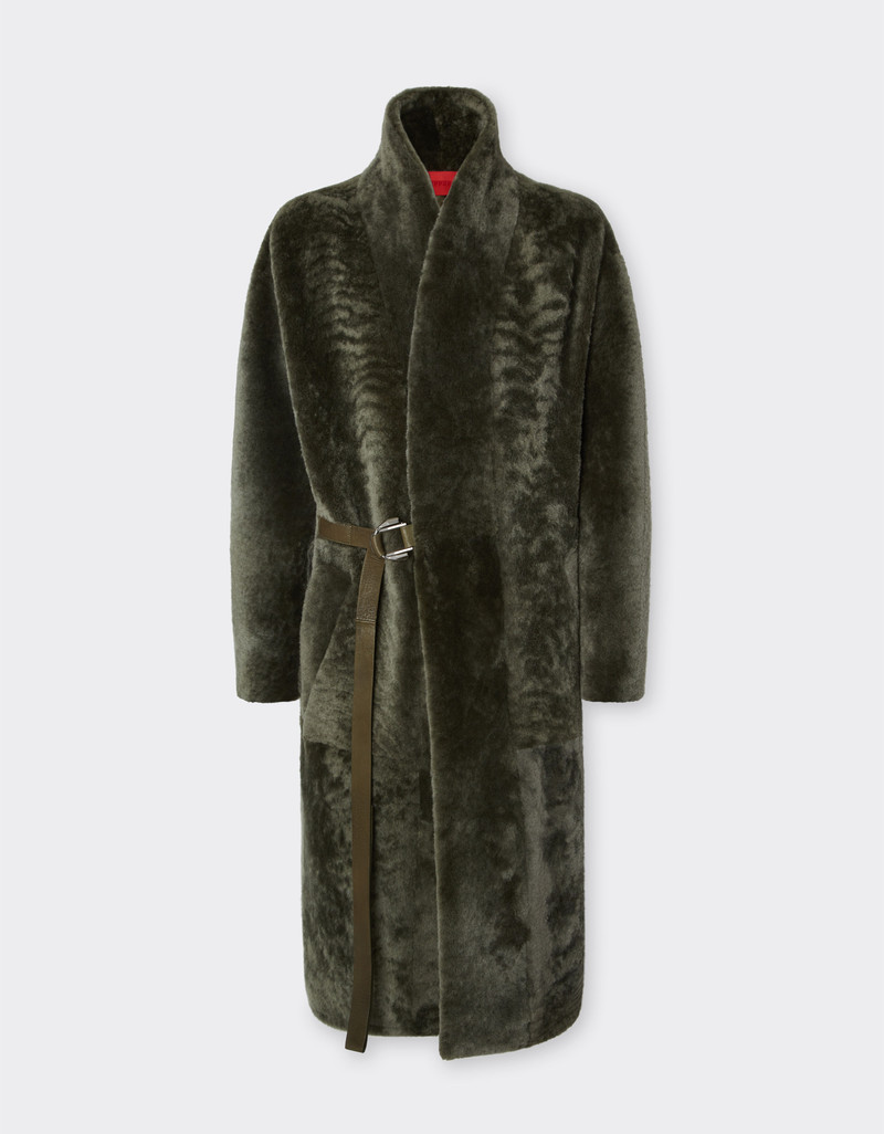 Shearling coat with astrakhan effect 1