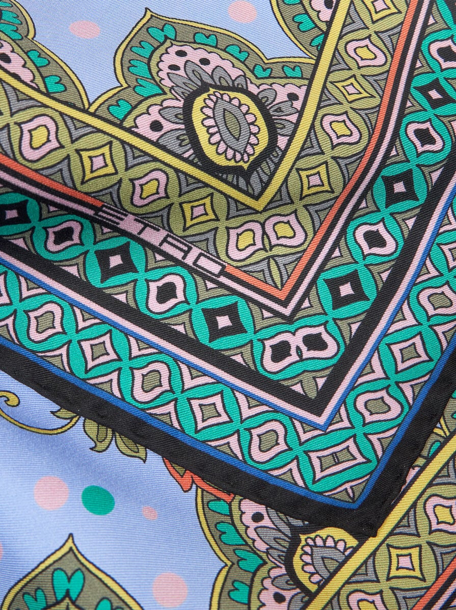 SILK SCARF WITH LEAFY PAISLEY MOTIF - 2