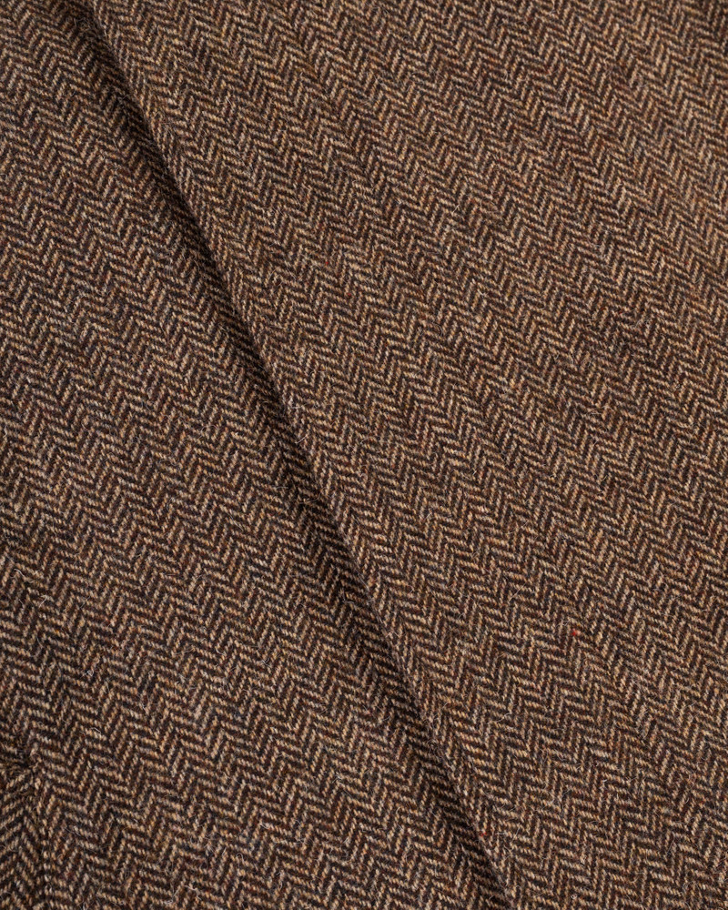 BROWN HERRINGBONE BRITISH TWEED BALMACAAN 3