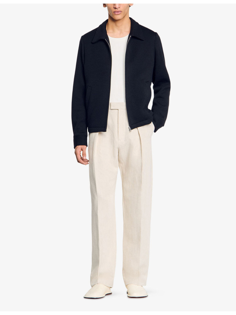 Sandro Long-sleeve regular-fit knitted jacket outlook