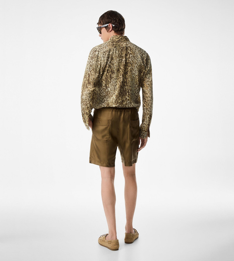 LUXURY SILK TWILL PLEAT SHORTS 3