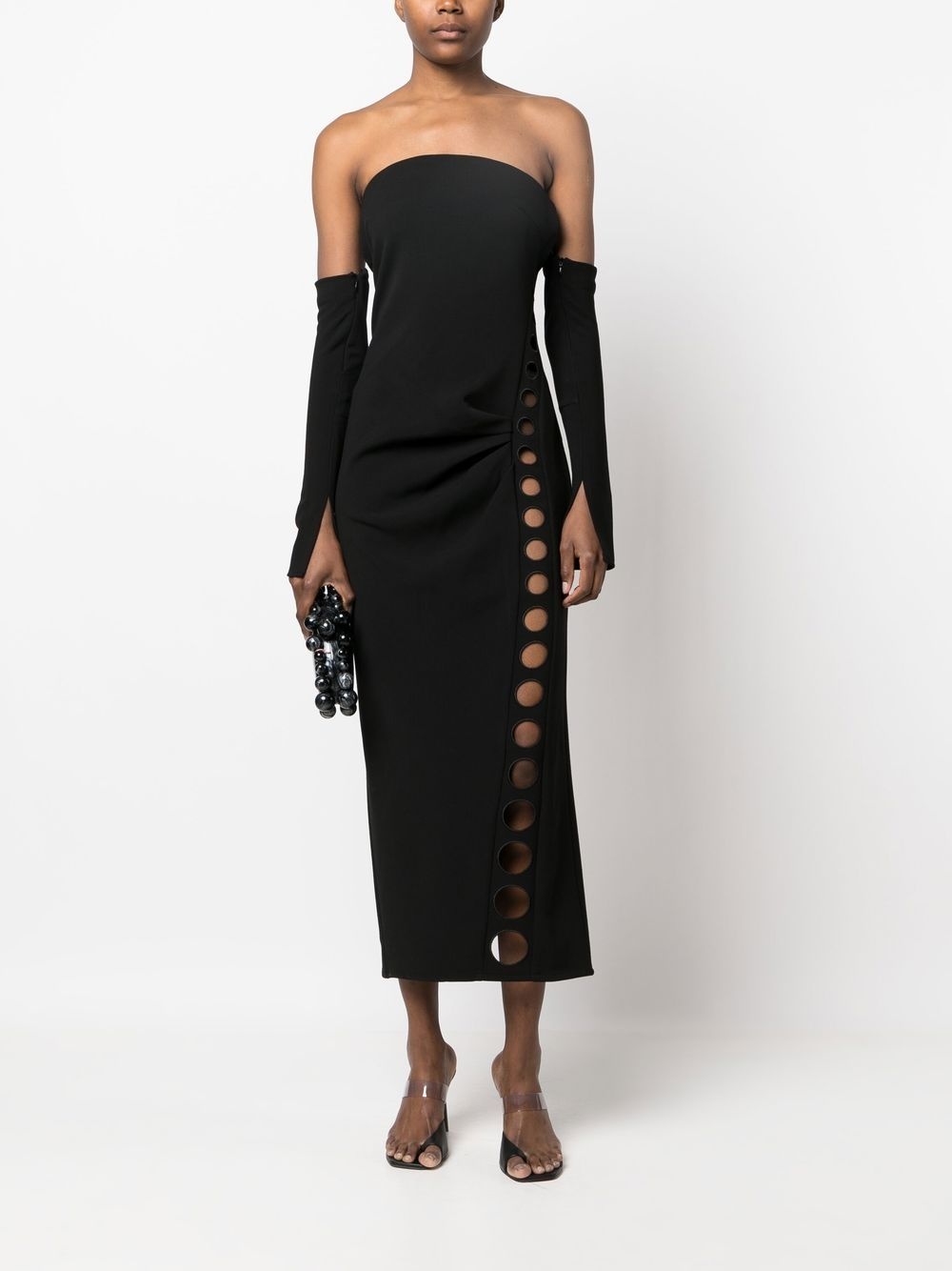 off-shoulder midi dress - 2