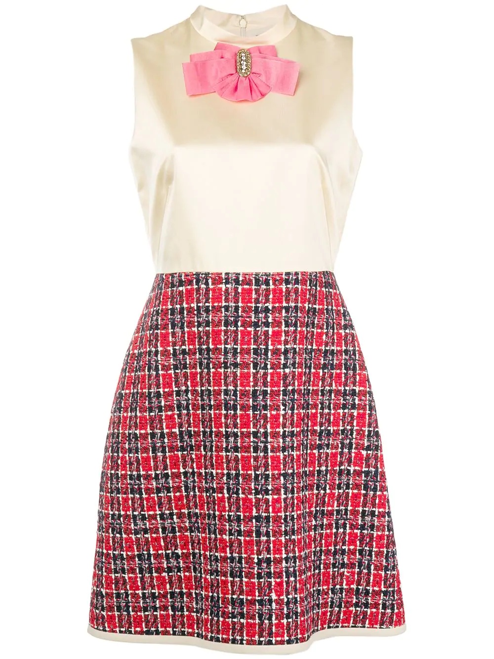 bow tweed skirt dress - 1