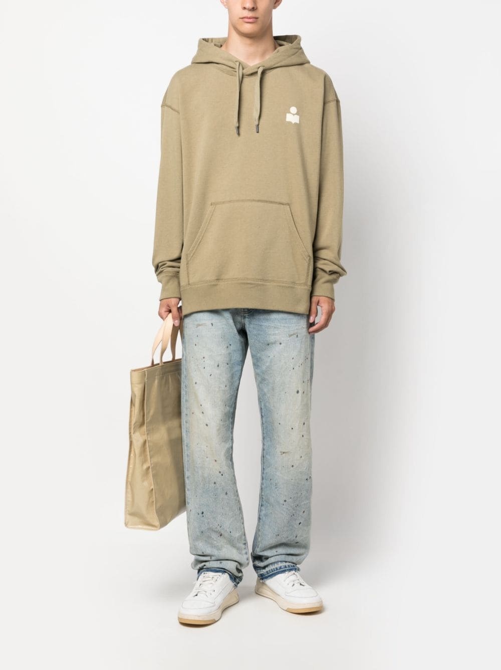 appliquÃ©-logo drawstring hoodie - 2
