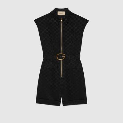 GUCCI Faille jumpsuit with G buckle belt outlook