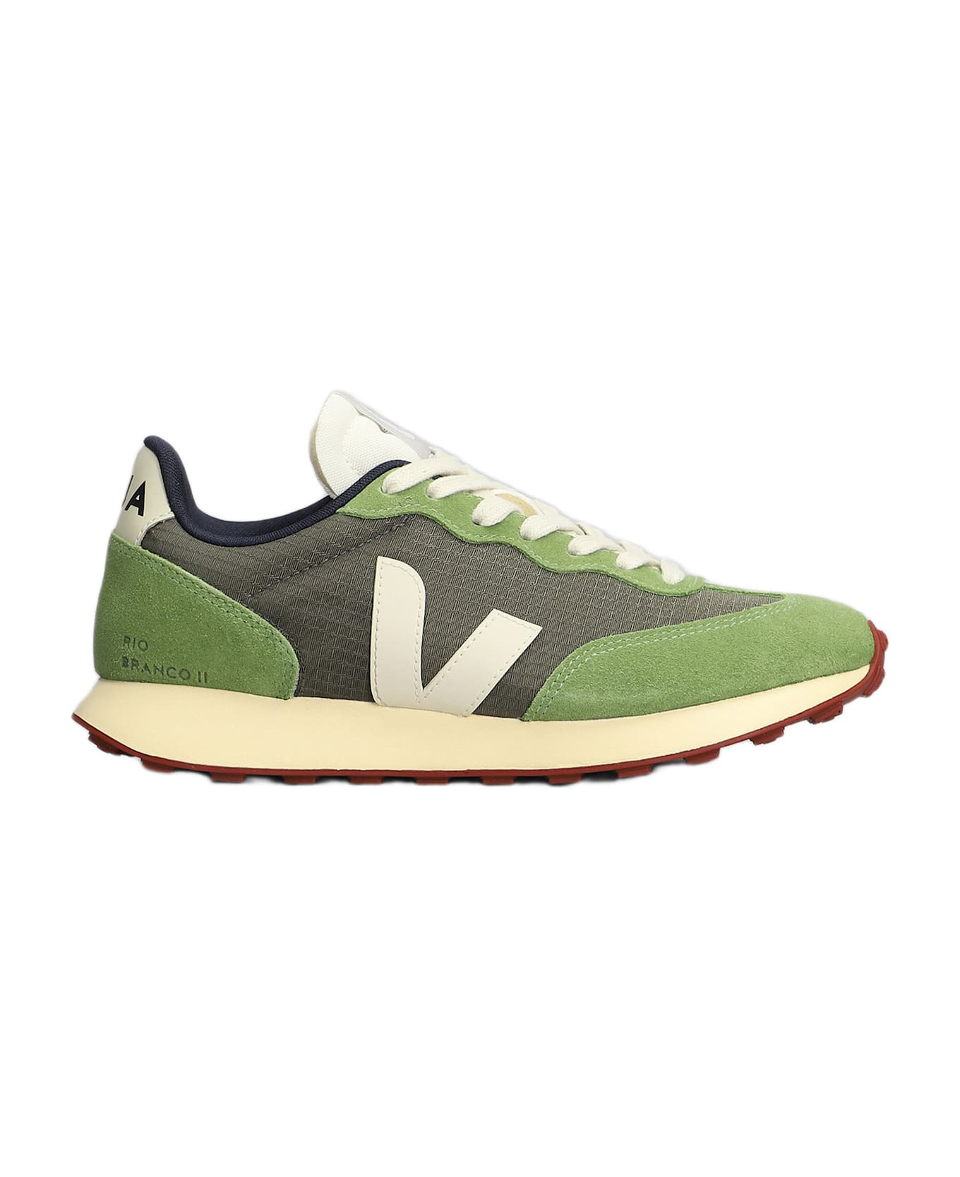 Rio Branco Ii Sneakers In Green Suede And Fabric - 1