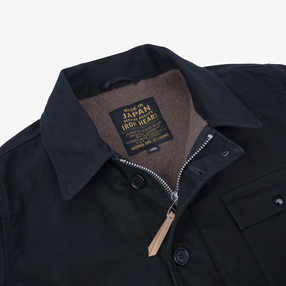 IHM-39-BLK Military Serge A2 Deck Jacket - Black - 9