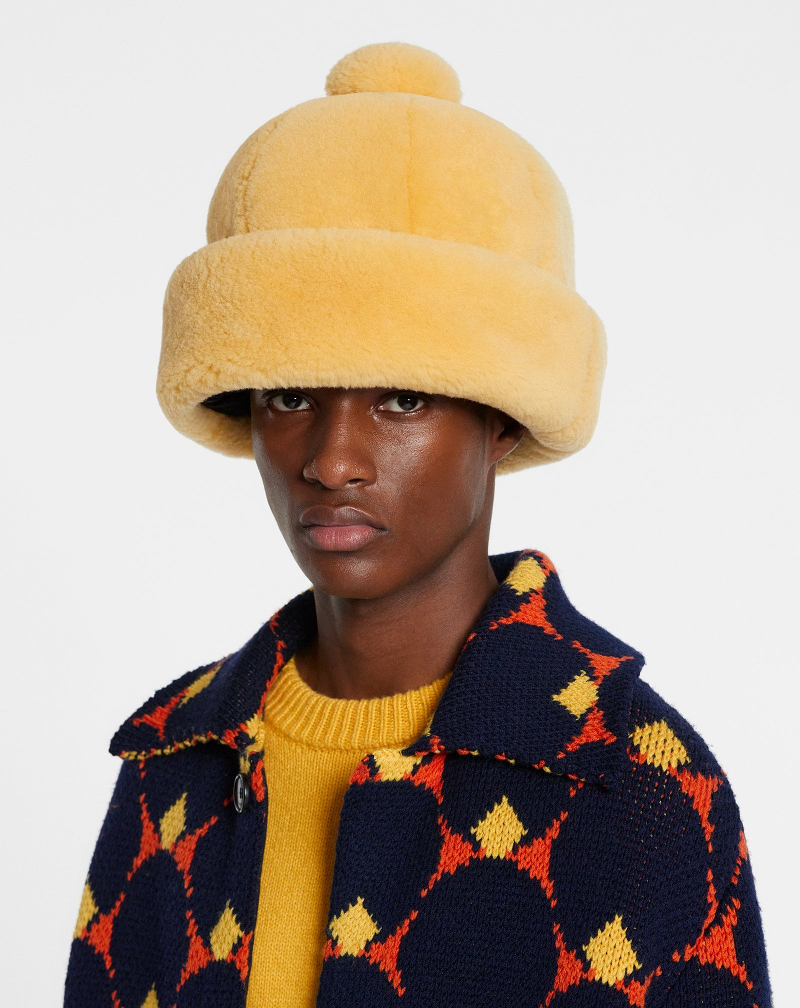 Lanvin OVERSIZED SHEARLING HAT | REVERSIBLE