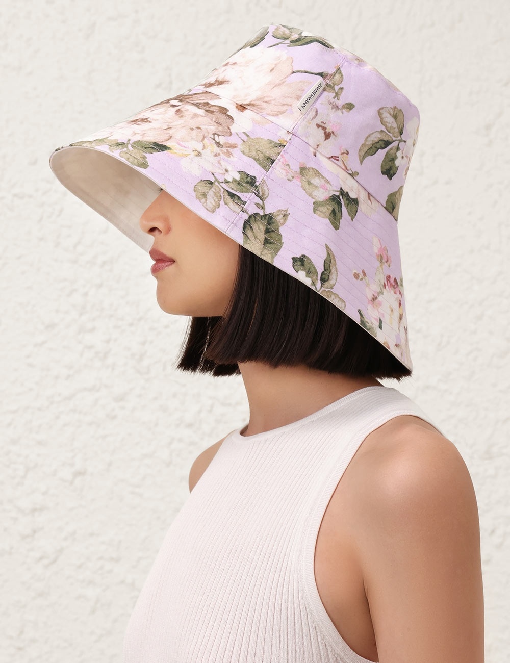 PRINTED LONG BRIM BUCKET HAT - 4