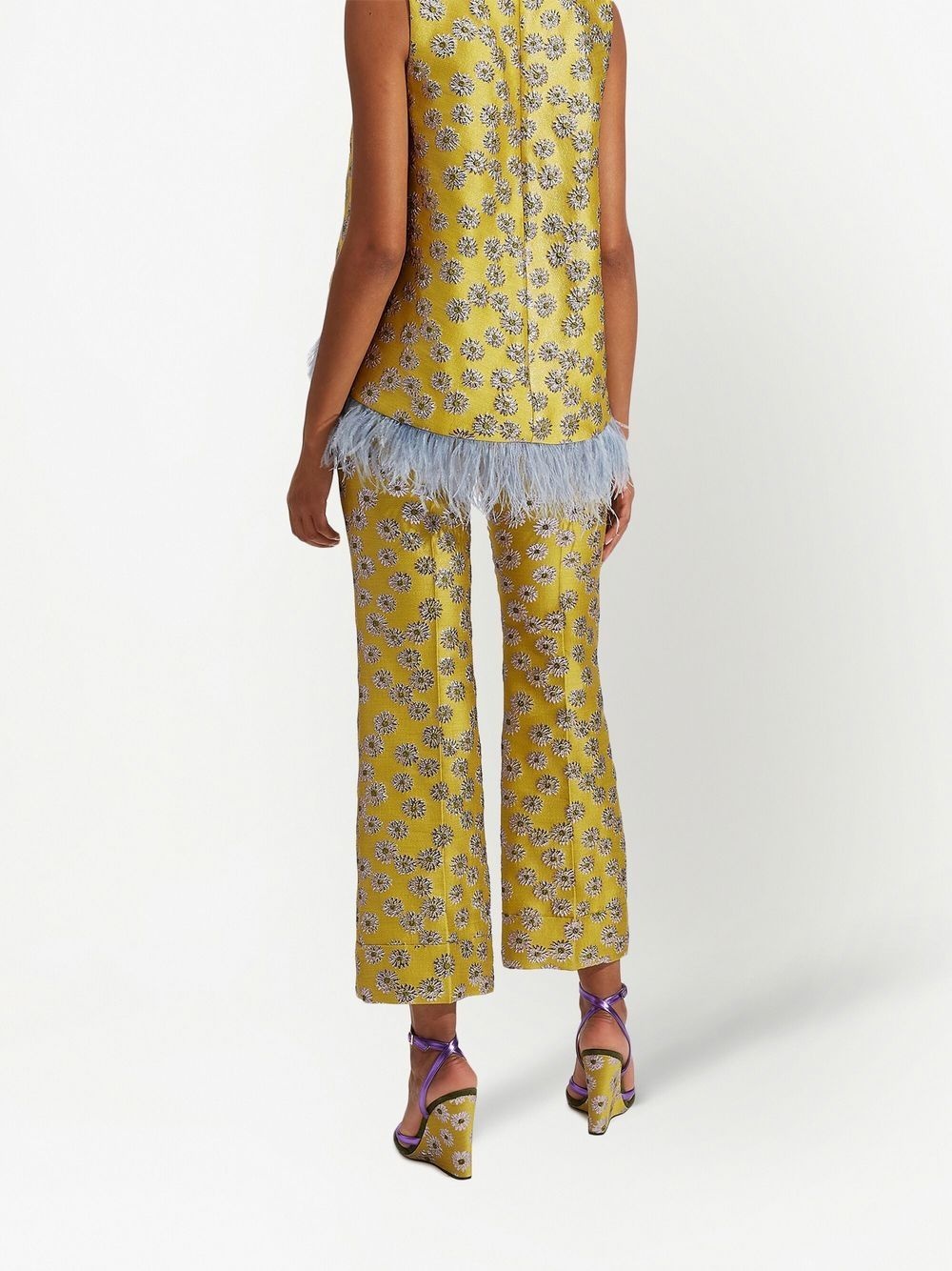 Hendrix floral-embroidery flared trousers - 3