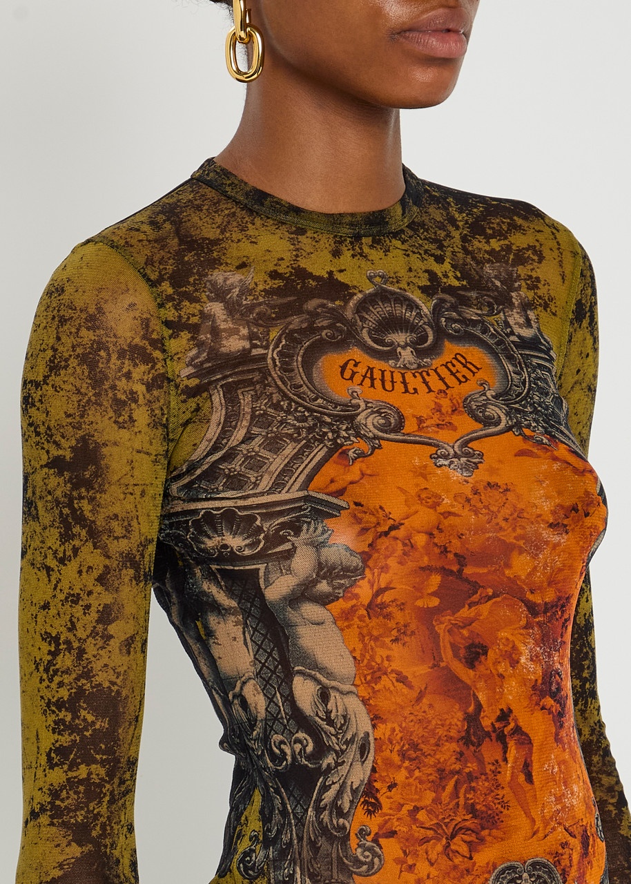 Jean Paul Gaultier Printed Mesh top - 5