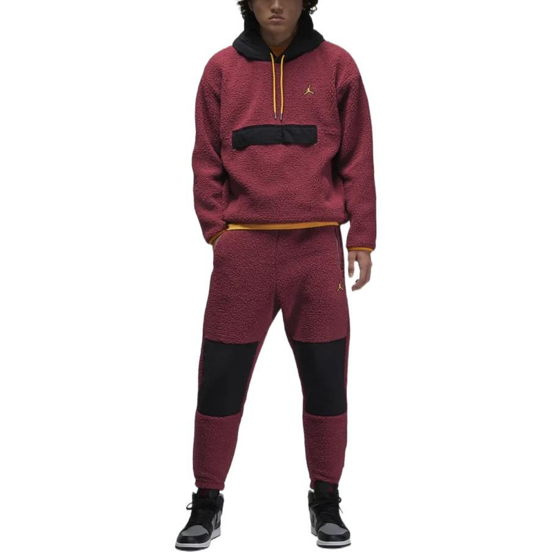 Jordan Air Jordan Colorblock Embroidered Drawstring Elastic Waistband Bundle Feet Sports Pants Men's Red DV outlook