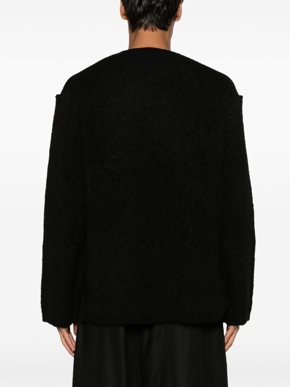 asymmetric-neck drop-shoulder jumper - 4