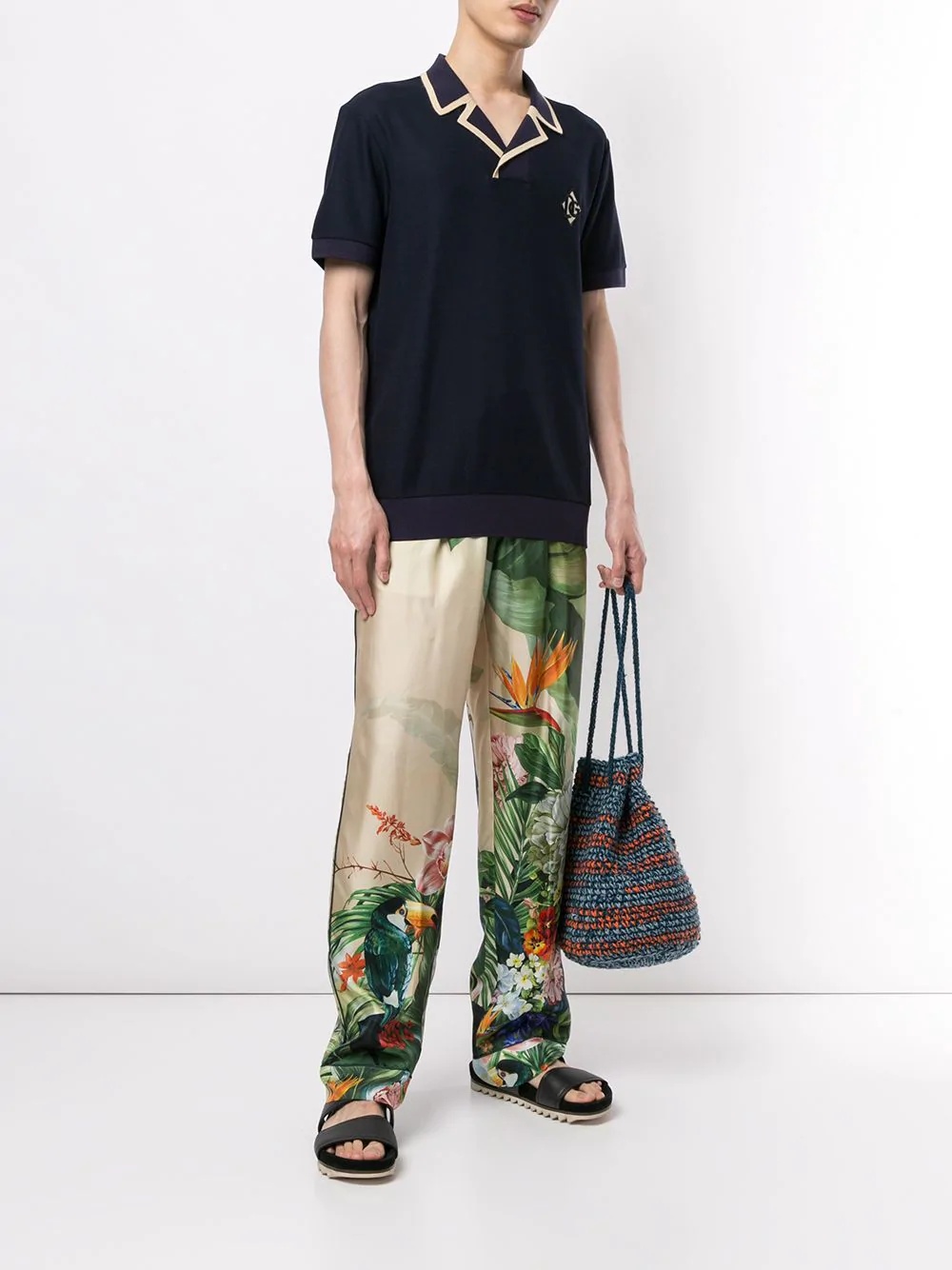 tropical print trousers - 2