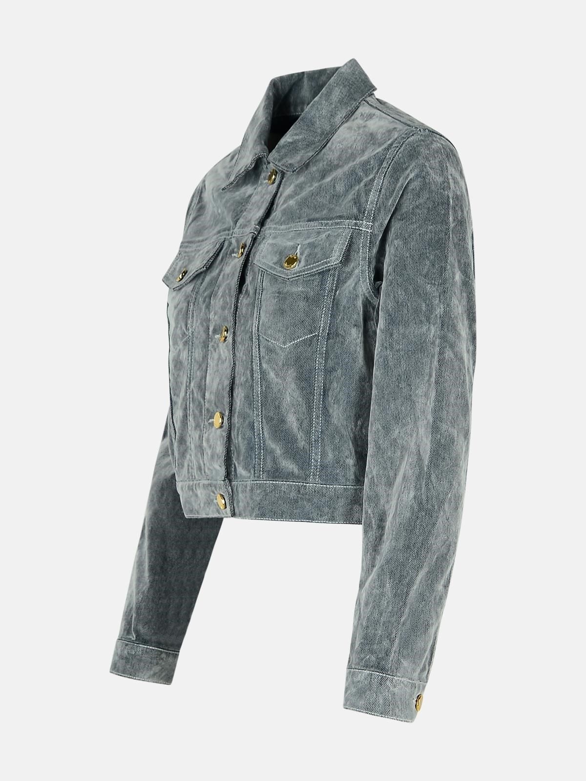 LIGHT BLUE COTTON BLEND JACKET - 2