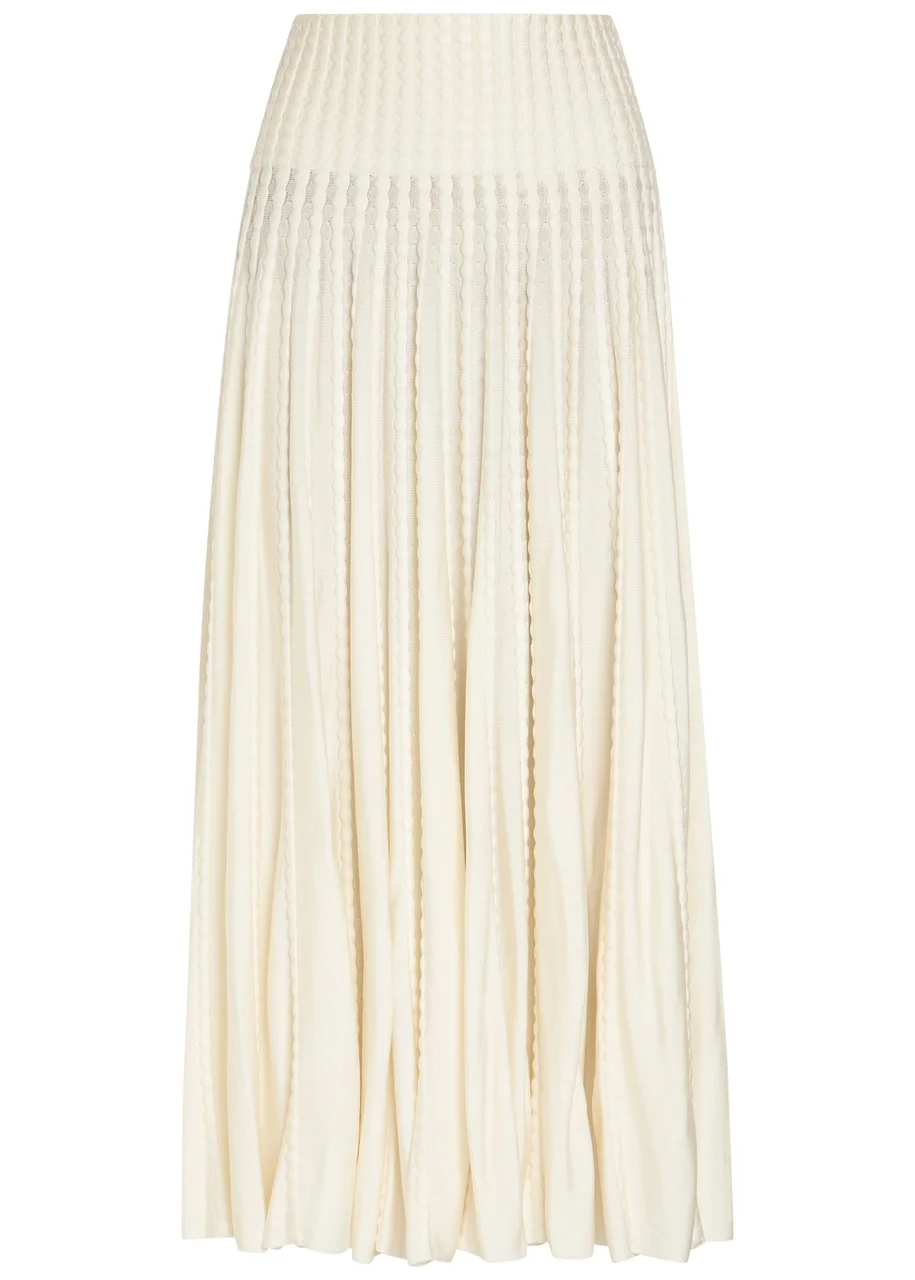 Alaïa Textured Knit Midi Skirt - 1