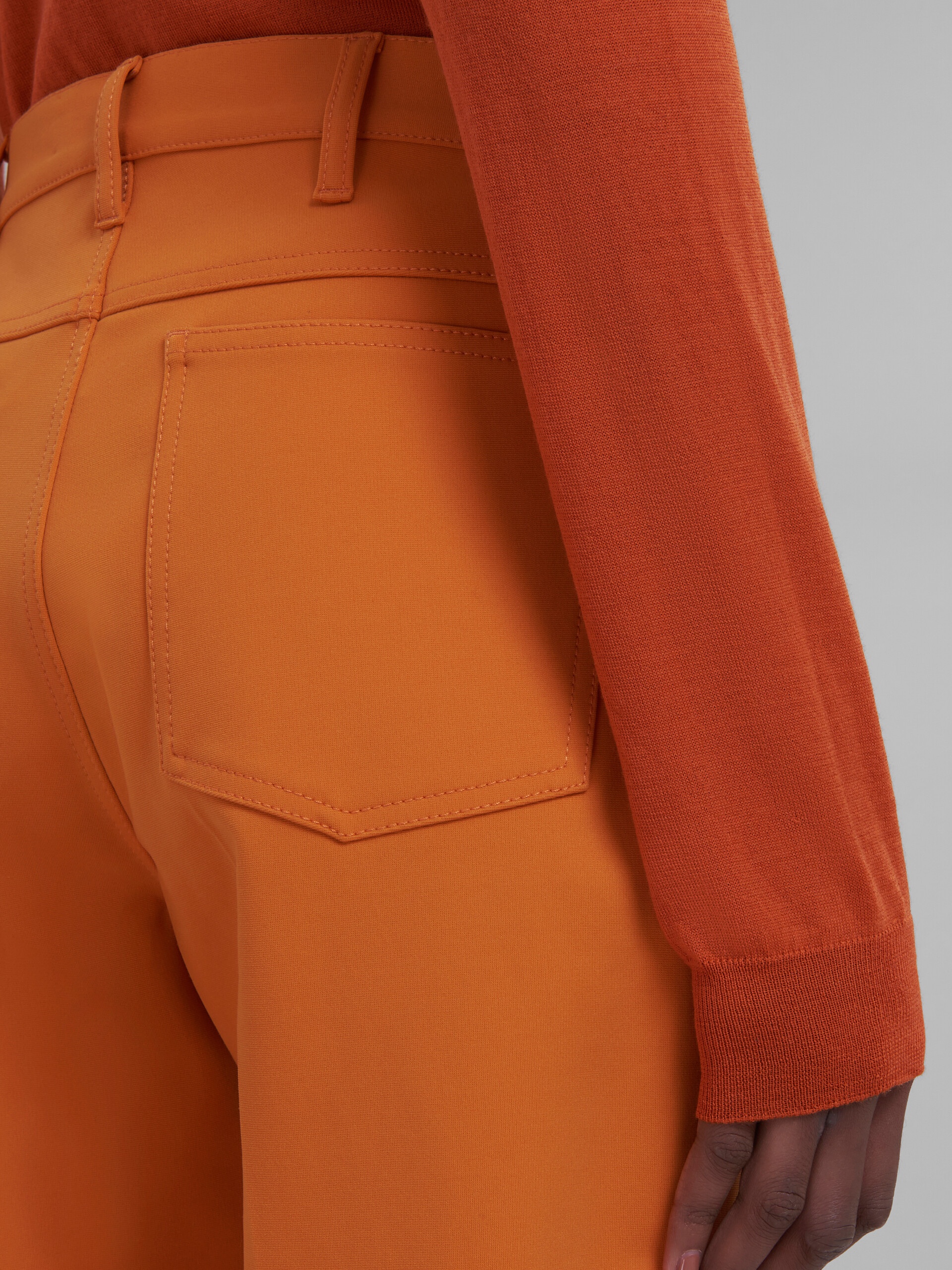 ORANGE FLARED JERSEY TROUSERS - 4