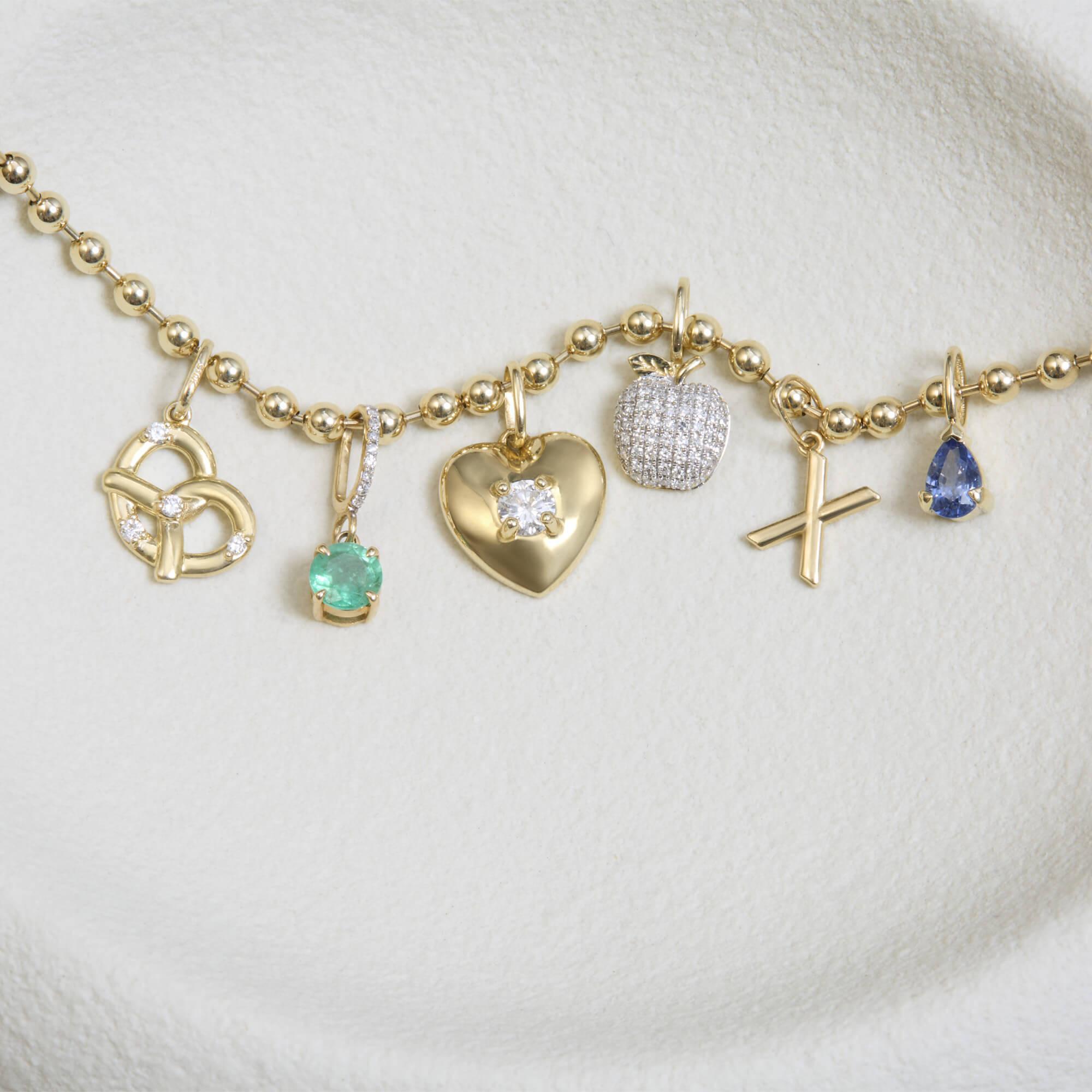 Gold Ball Chain Bracelet - 16