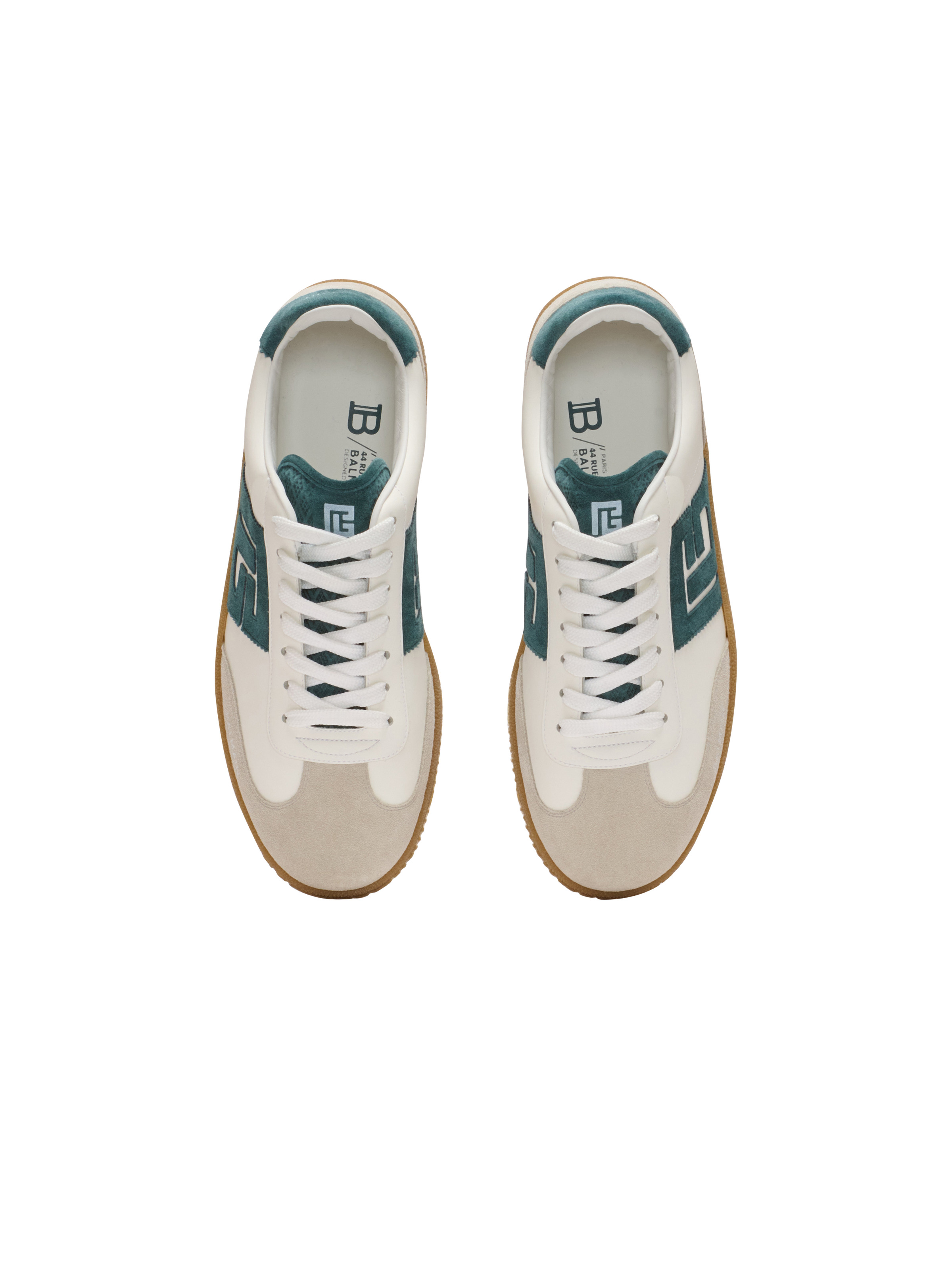 Balmain Swan suede and smooth leather trainers - 3