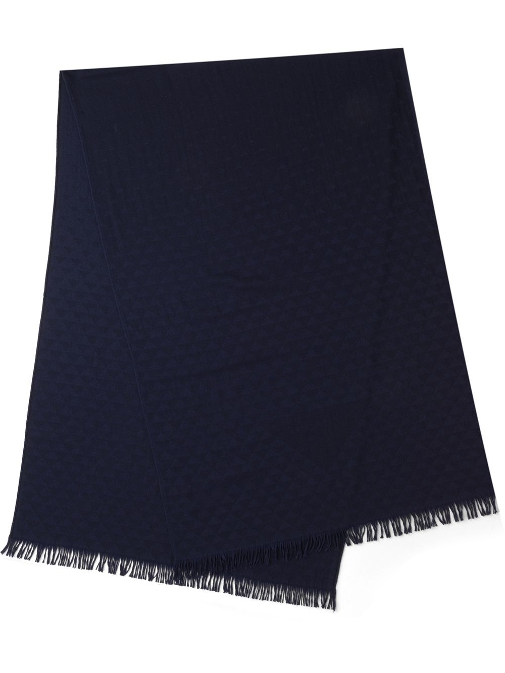 jacquard fringed scarf - 1