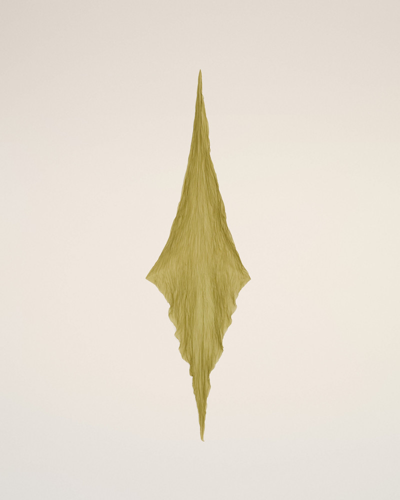 GREEN POLYESTER CRUMPLED GAVROCHE 3