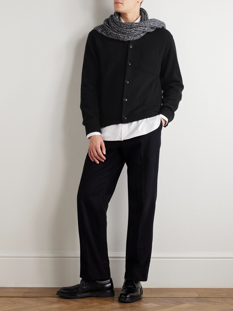 Canali Wool and Cashmere-Blend Cardigan Black outlook