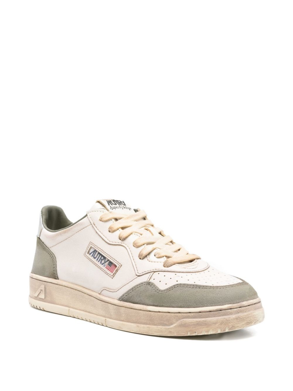 leather panelled sneakers - 2
