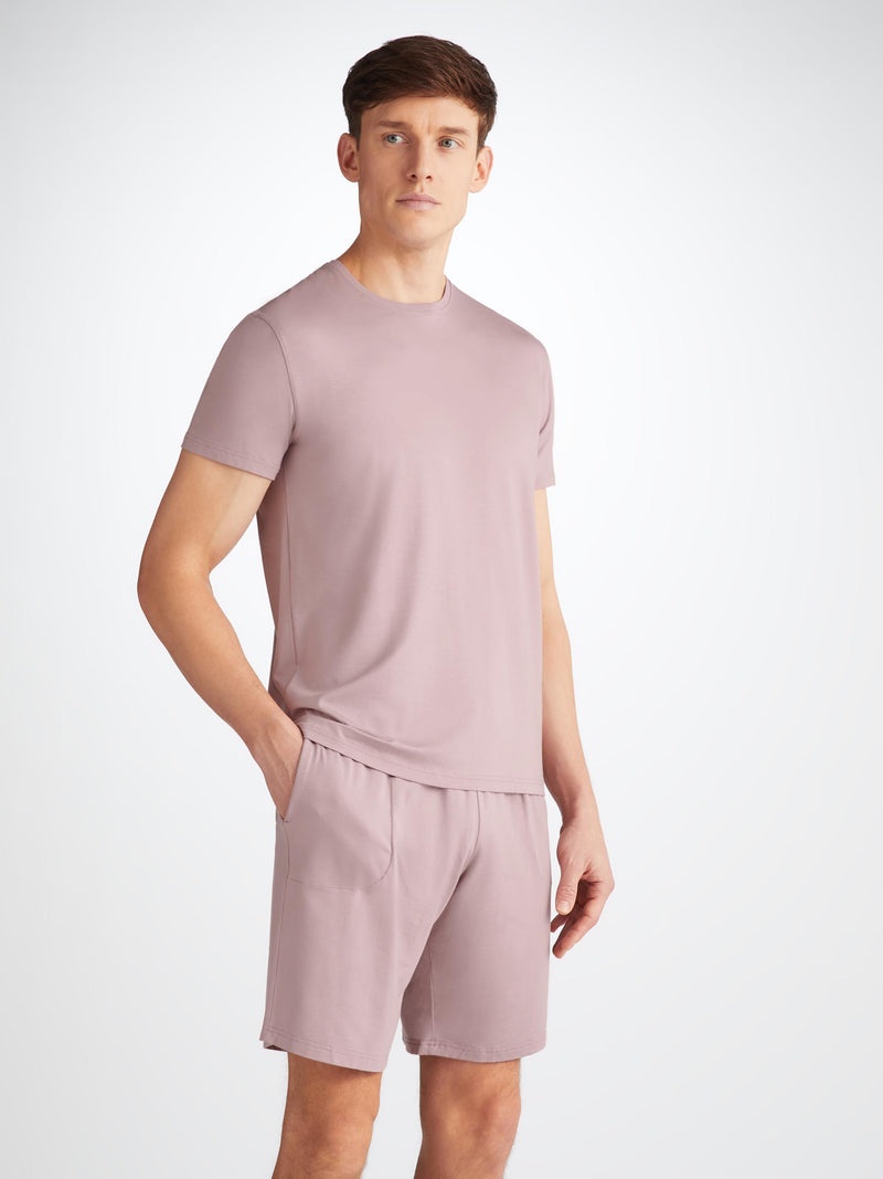 Men's Lounge Shorts Basel Micro Modal Stretch Mauve - 3