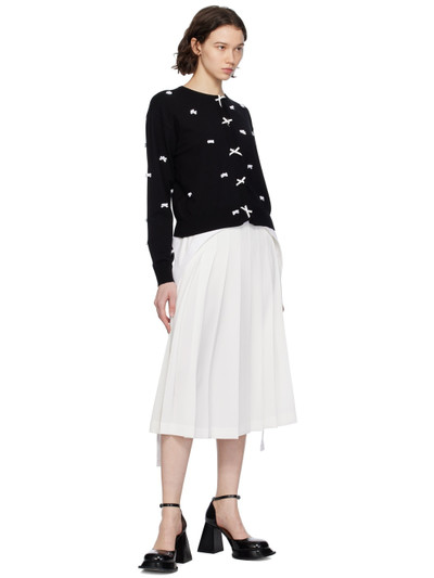 pushBUTTON White Pleated Midi Skirt outlook