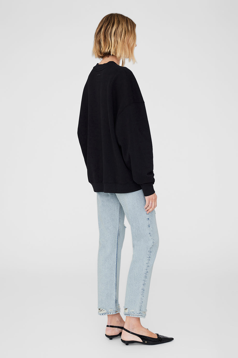Miles Oversized Sweatshirt Letterman - Black - 3