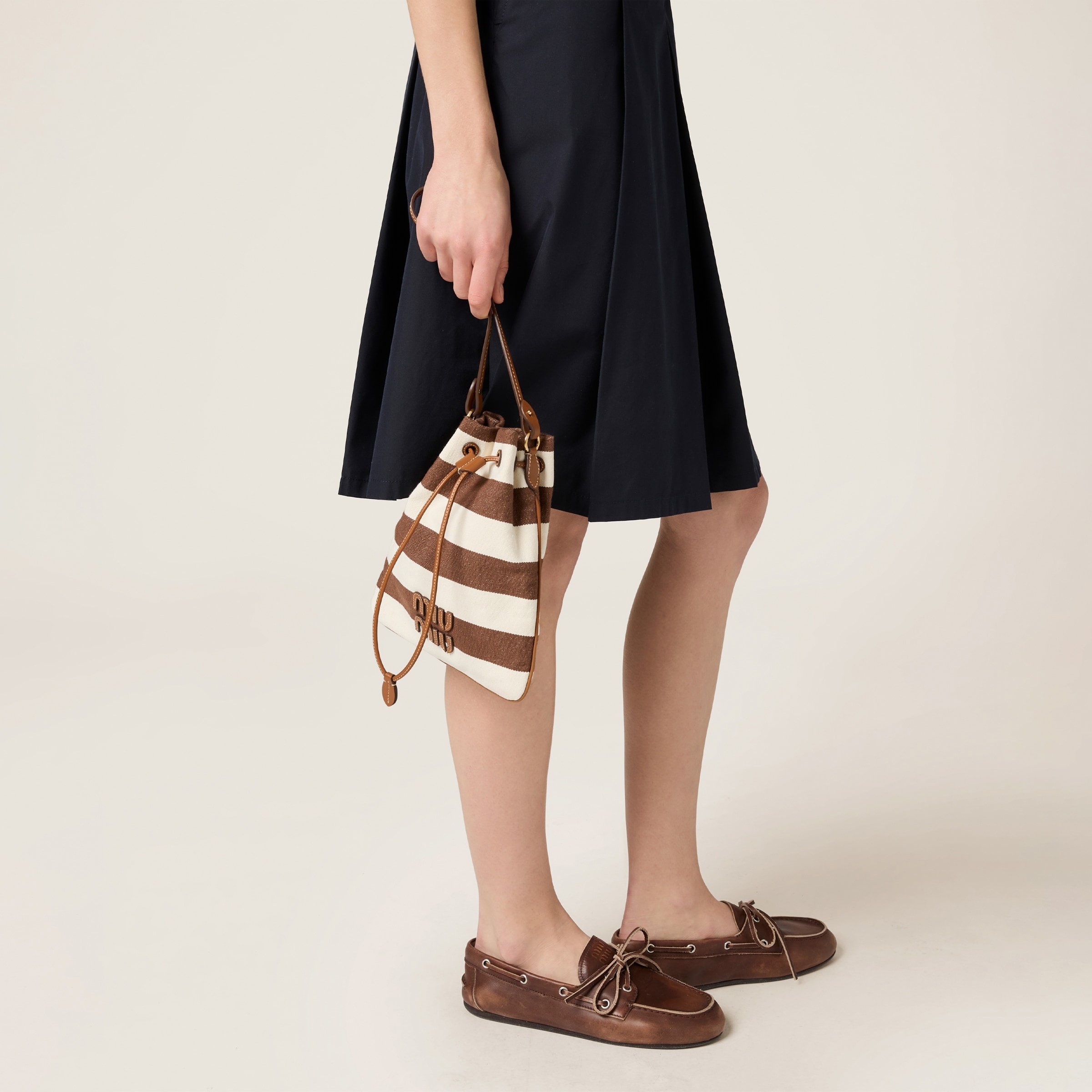 Striped fabric drawstring pouch - 6