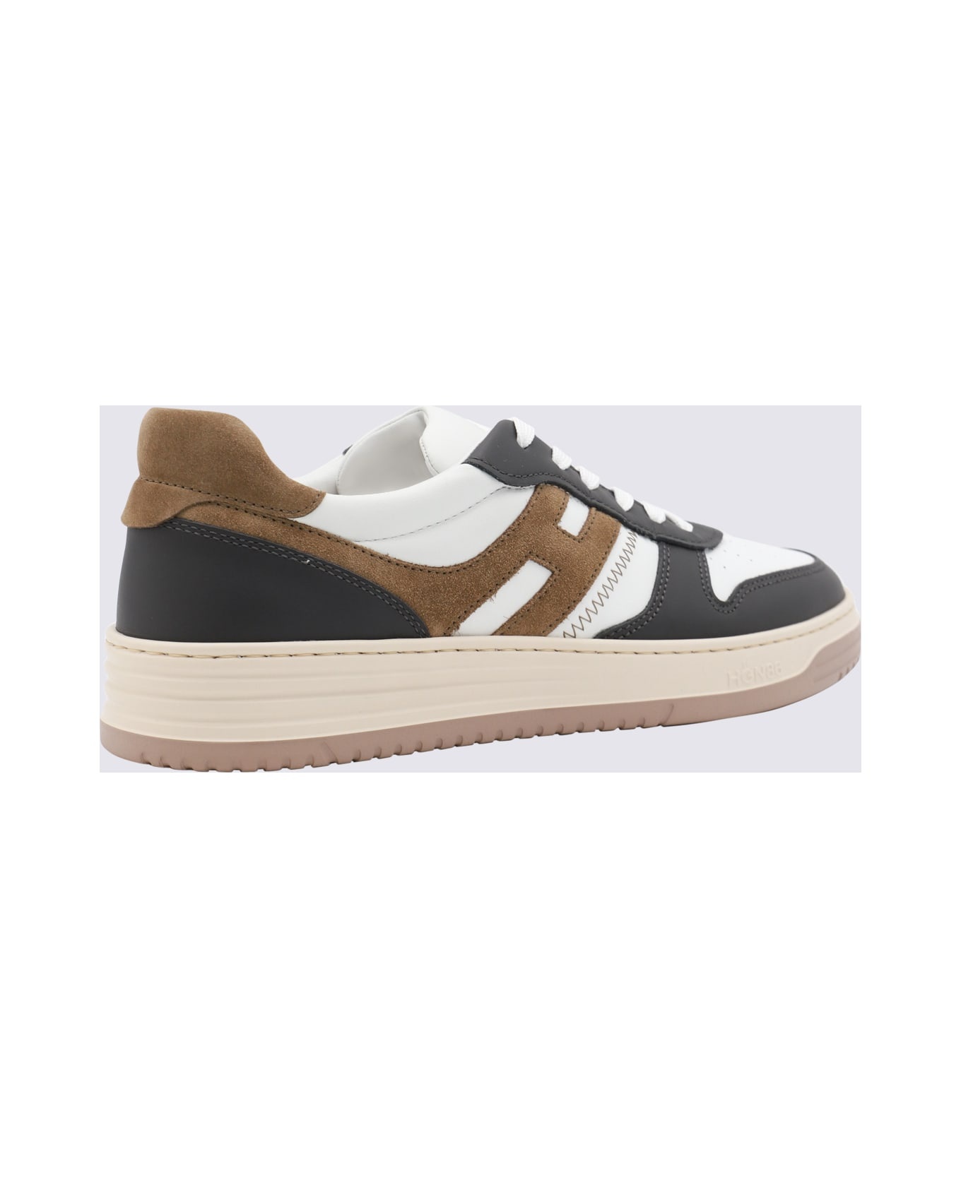 White And Black Leather Sneakers - 2